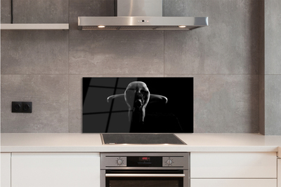 Painel de vidro Mulher em preto e branco