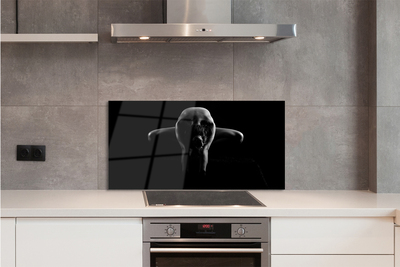 Painel de vidro Mulher em preto e branco