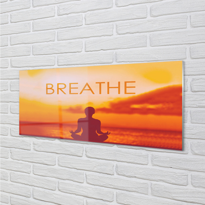 Painel de vidro Inscrição de mulher sol