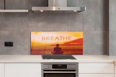 Painel de vidro Inscrição de mulher sol