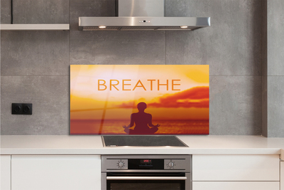 Painel de vidro Inscrição de mulher sol