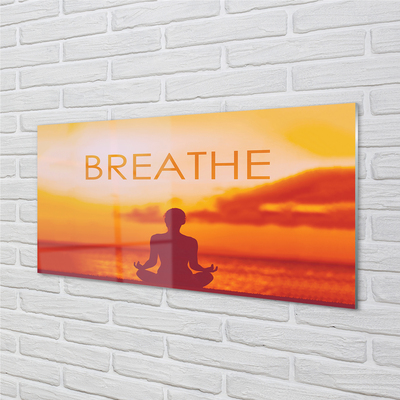 Painel de vidro Inscrição de mulher sol