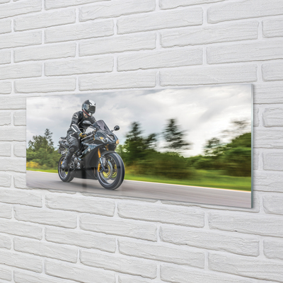 Painel de vidro Motocicleta céu nuvens estrada