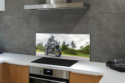 Painel de vidro Motocicleta céu nuvens estrada