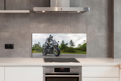 Painel de vidro Motocicleta céu nuvens estrada