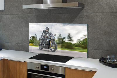 Painel de vidro Motocicleta céu nuvens estrada