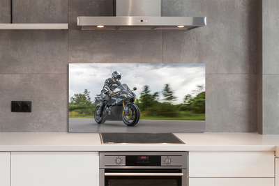 Painel de vidro Motocicleta céu nuvens estrada