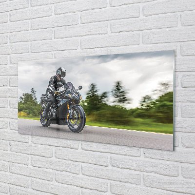 Painel de vidro Motocicleta céu nuvens estrada