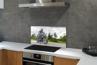 Painel de vidro Motocicleta céu nuvens estrada