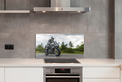 Painel de vidro Motocicleta céu nuvens estrada