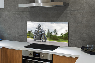 Painel de vidro Motocicleta céu nuvens estrada