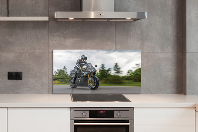 Painel de vidro Motocicleta céu nuvens estrada