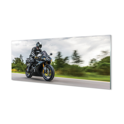 Painel de vidro Motocicleta céu nuvens estrada