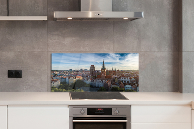 Painel de vidro Igreja Panorama de Gdansk