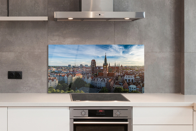 Painel de vidro Igreja Panorama de Gdansk