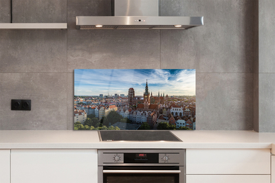 Painel de vidro Igreja Panorama de Gdansk