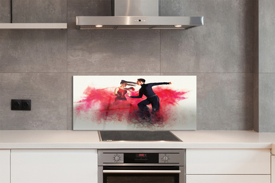 Painel de vidro Pessoas fumaça vermelha