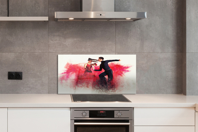 Painel de vidro Pessoas fumaça vermelha