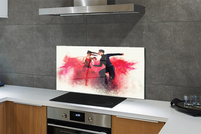 Painel de vidro Pessoas fumaça vermelha