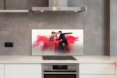 Painel de vidro Pessoas fumaça vermelha