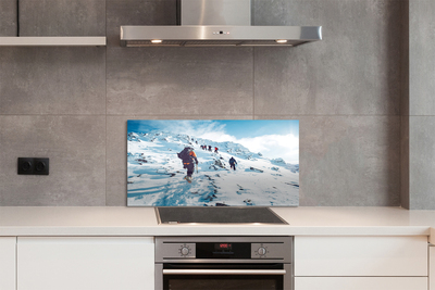 Painel de vidro Escalada de montanha no inverno