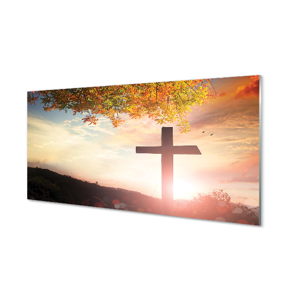 Painel de vidro Cruz de árvore