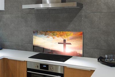 Painel de vidro Cruz de árvore