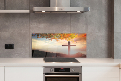 Painel de vidro Cruz de árvore