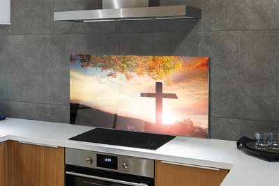 Painel de vidro Cruz de árvore