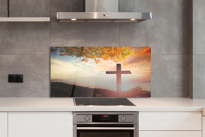 Painel de vidro Cruz de árvore