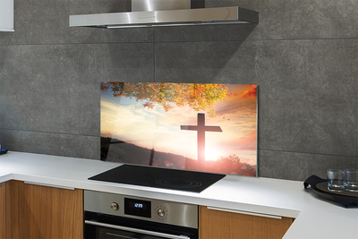 Painel de vidro Cruz de árvore