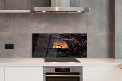 Painel de vidro Cruzes do Pôr do Sol