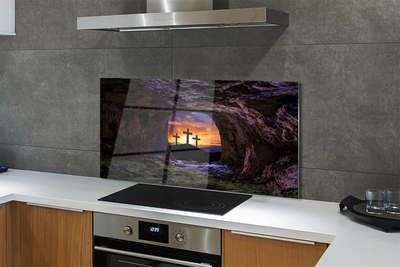 Painel de vidro Cruzes do Pôr do Sol