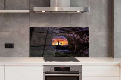 Painel de vidro Cruzes do Pôr do Sol