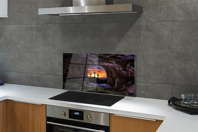 Painel de vidro Cruzes do Pôr do Sol