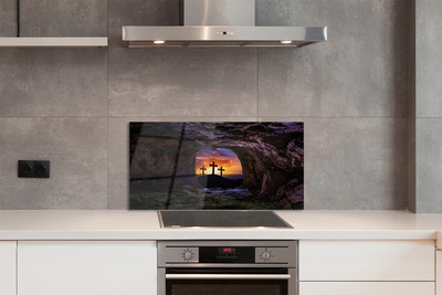 Painel de vidro Cruzes do Pôr do Sol