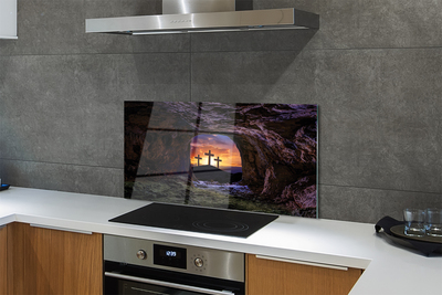 Painel de vidro Cruzes do Pôr do Sol