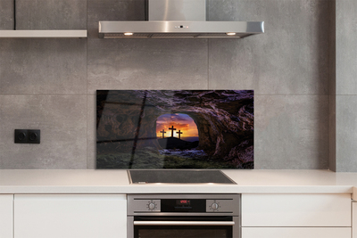 Painel de vidro Cruzes do Pôr do Sol