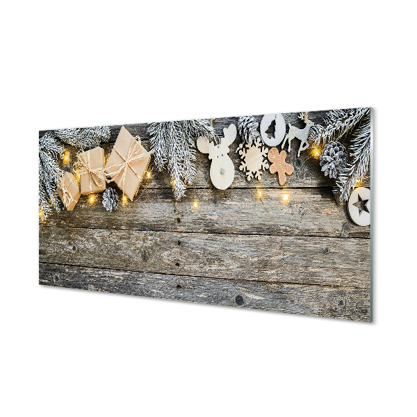 Painel de vidro Galhos, presentes, cones