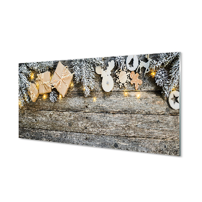 Painel de vidro Galhos, presentes, cones