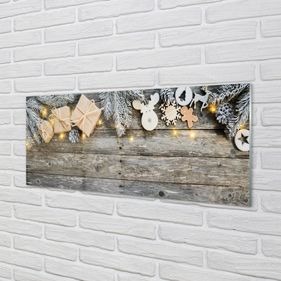 Painel de vidro Galhos, presentes, cones