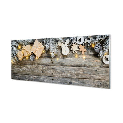 Painel de vidro Galhos, presentes, cones