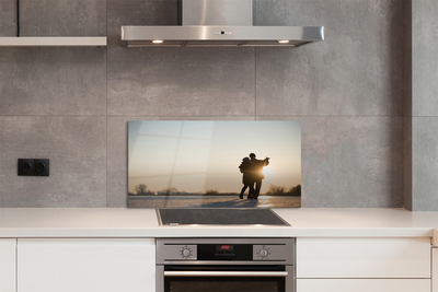 Painel de vidro As pessoas dançam no inverno