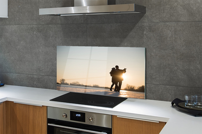 Painel de vidro As pessoas dançam no inverno