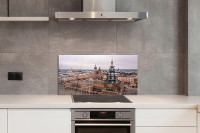 Painel de vidro Panorama das igrejas de inverno de Cracóvia