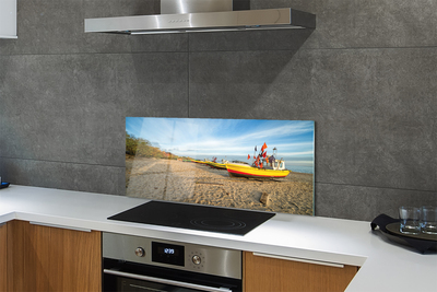 Painel de vidro Barcos de praia de Gdańsk