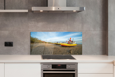 Painel de vidro Barcos de praia de Gdańsk