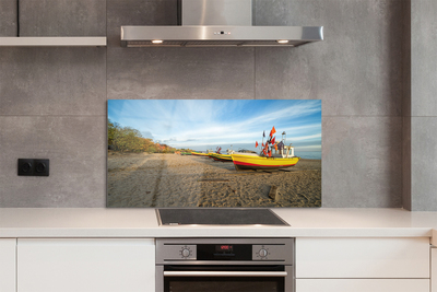 Painel de vidro Barcos de praia de Gdańsk