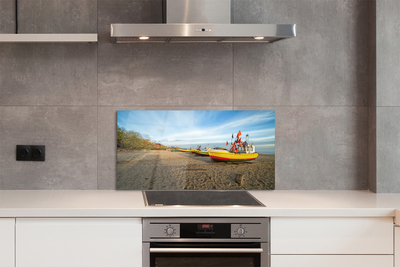 Painel de vidro Barcos de praia de Gdańsk