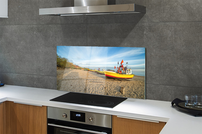 Painel de vidro Barcos de praia de Gdańsk